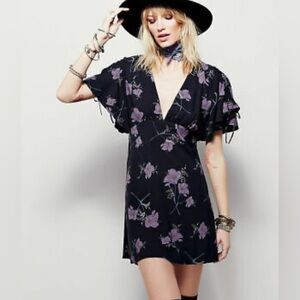 FREE PEOPLE | Drapey Melanie Printed Mini Dress in Night